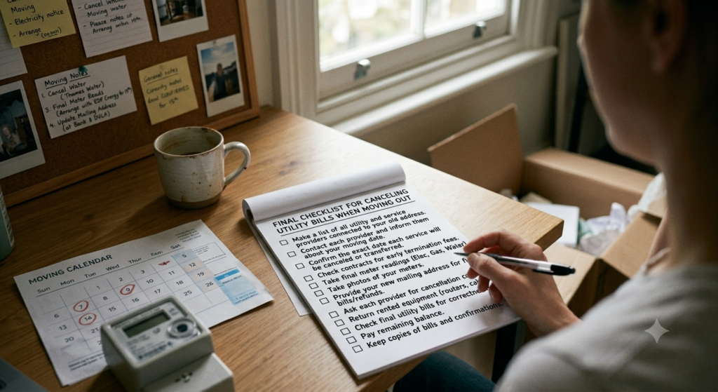 Final Checklist for Canceling Utility Bills When Moving Out