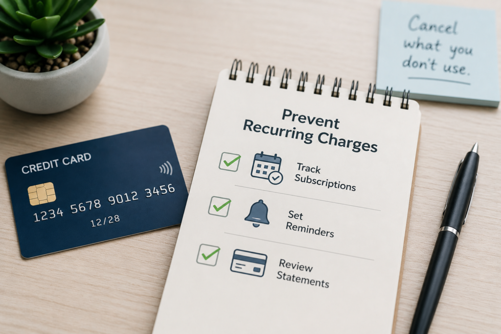 Prevent Recurring Credit Card Charges
